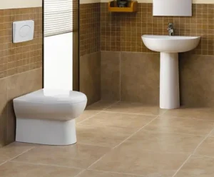 Modern white toilet and basin setup installed in a newly renovated bathroom by Abide Plumbing, your trusted Box Hill plumber.