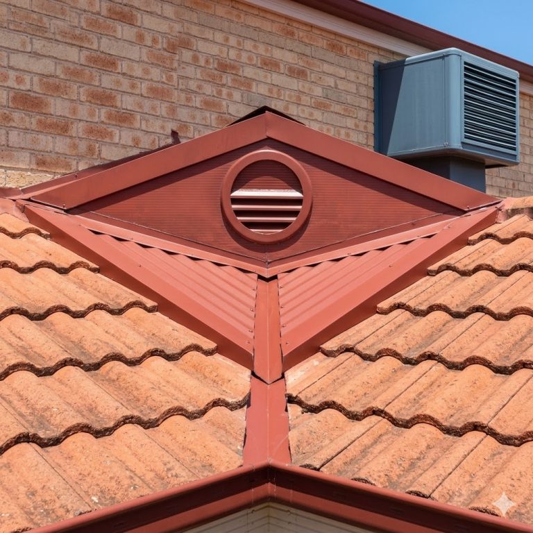 Professional terracotta tile roof repair and gable vent installation in Beaumont Hills.