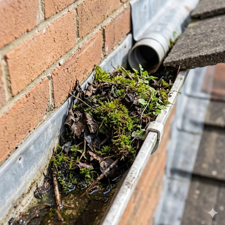 Severe gutter blockage and debris cleared for a residential property in Baulkham Hills