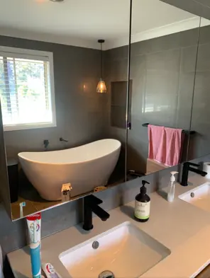 Satisfied customer review after an emergency bathroom plumbing service and black mixer tap replacementplumbing and handyman reviews